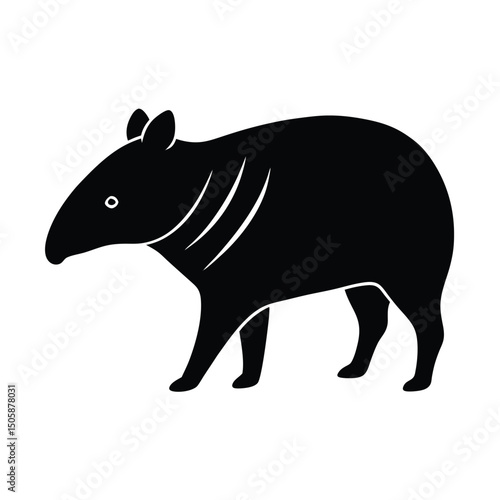 Tapir Minimalist Vector Silhouette Art