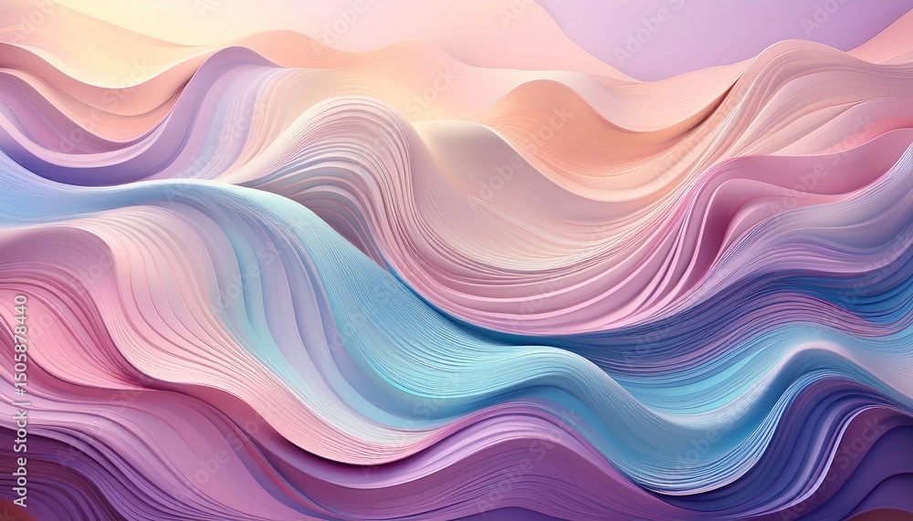 Obraz premium abstract waves in soft pastel colors creating a soothing background design