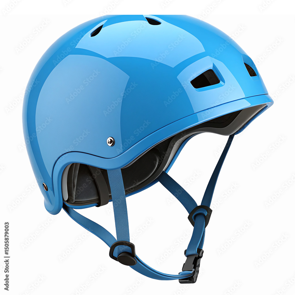 Fototapeta premium Vibrant Blue Protective Sports Helmet for Extreme Sports Safety with Transparent Background