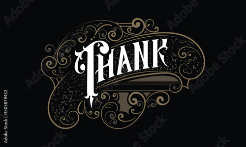 THANK lettering custom style design