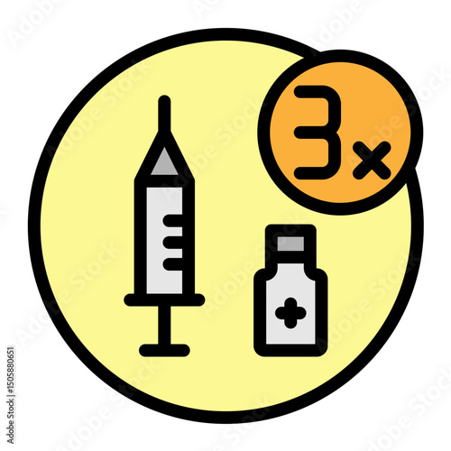 Vaccine Dose Vector Filled Icon Design