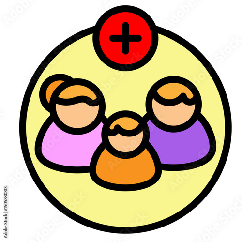 Family Vaccination Vector Filled Icon Design