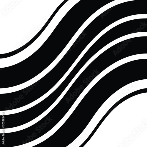 Black and white abstract background with a wild zebra animal skin pattern and natural striped fur texture for design