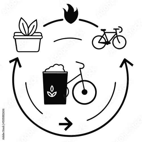 Vector illustration set of isolated coffee and tea drink icons