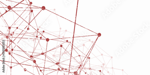 Abstract technology connection network of particles and lines. network patterned background. Connection background with dots and lines. molecules light off white lines digital technology concept. 