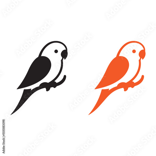 Simple lovebirds vector illustration. Lovebirds line icon