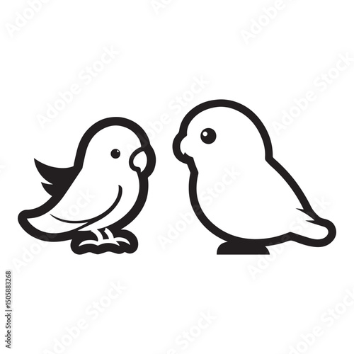Simple lovebirds vector illustration. Lovebirds line icon