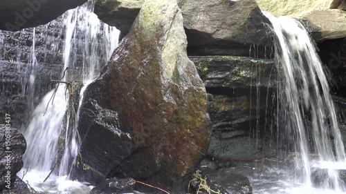 New York, NY, USA A small waterfall in the Ravine in Central Park. 