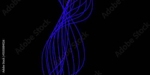 Abstract black background with a glowing abstract waves. Abstract wave element for design. Digital frequency track equalizer, Futuristic background design. Long exposure, Light painting photography.