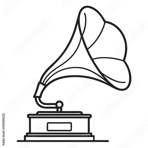 Gramophone Vector Icon (Line Style)

