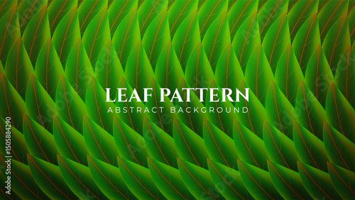 Abstract Green Leaf Pattern Background. A dense green leaf pattern forms a rhythmic abstract background ideal for environmental, health, or botanical themes with a fresh and modern aesthetic
