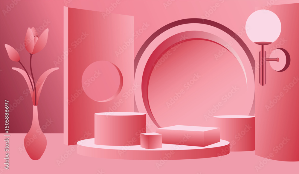 Creative 3d product podium with plant decor ideal for branding social ads stylish background set for posters, packaging, labels, and marketing templates Creative 3d product podium with plant decor ideal for branding social ads stylish background set for posters, packaging, labels, and marketing templates