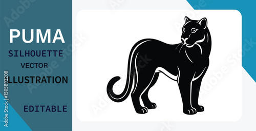 Editable Puma Silhouette Vector Illustration Design Graphic Artwork