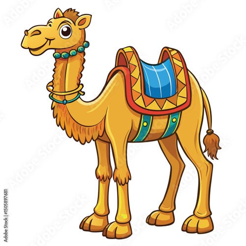 Cartoon Camel with Saddle