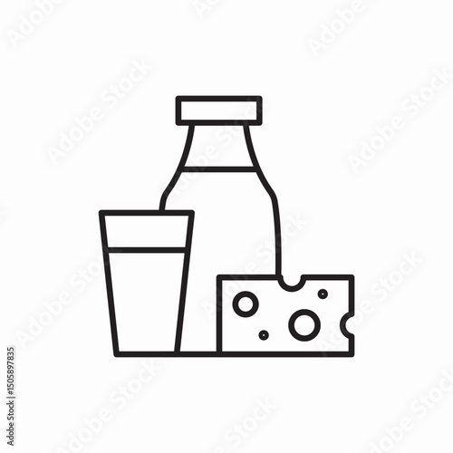 dairy products milk cheese icon sign vector