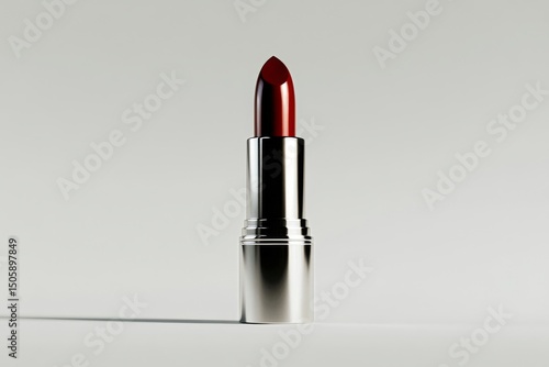 Bold Red Lipstick Displayed on a Minimalistic Background Highlighting Its Glo...