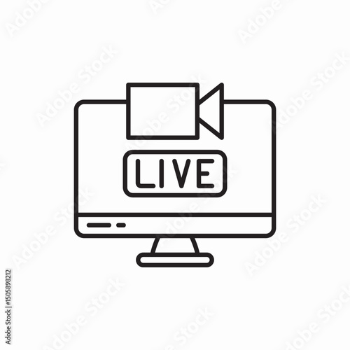 monitor broadcast live icon sign vector