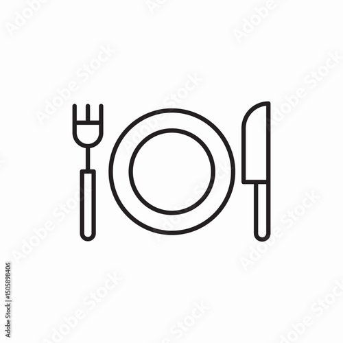 plate fork knife icon sign vector