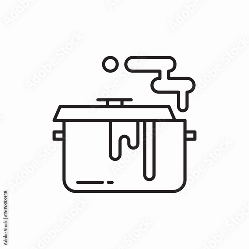 pot steam cooking icon sign vector