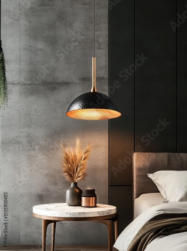 Modern Bedroom Interior With Elegant Decor and Warm Lighting in a Contemporar...