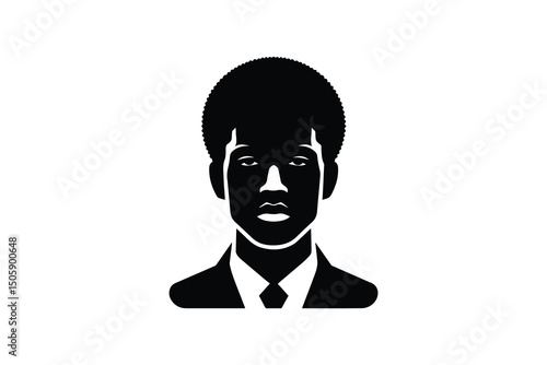 African man vector silhouette isolated in white background