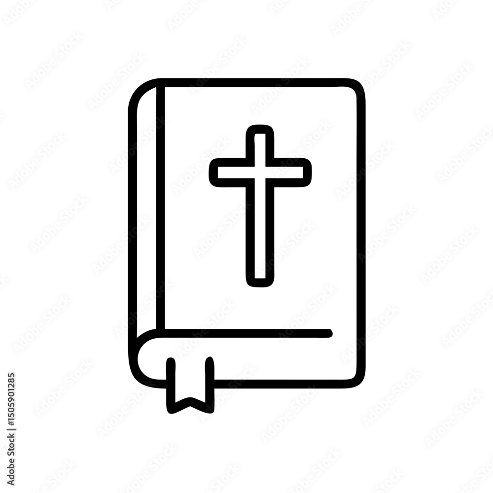 Bible book with cross icon on transparent background for web and graphic design Bible book with cross icon on transparent background for web and graphic design