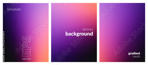 Abstract blurred background. Gradient mesh. Dark color mix. Effect luminous pink lilac black blend. Modern design template for web covers, ad banners, posters, brochures, flyers. Vector EPS