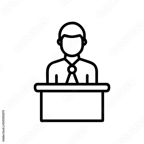 Courtroom trial on transparent background for web and graphic design