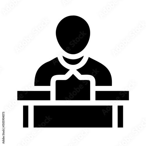 Defendant or witness silhouette on transparent background for web and graphic design