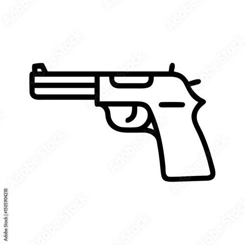 Handgun criminal evidence on transparent background for web and graphic design