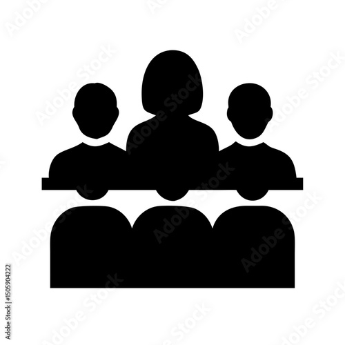 Group jury silhouette on transparent background for web and graphic design