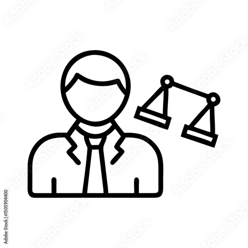 Lawyer or attorney icon on transparent background for web and graphic design