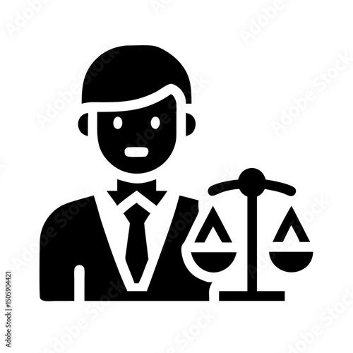 Lawyer or attorney on transparent background for web and graphic design