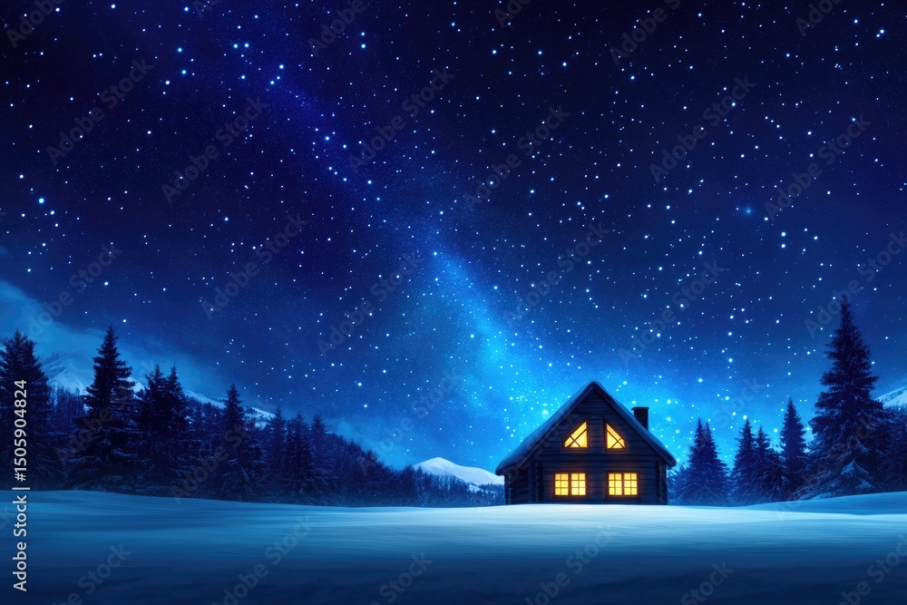 Naklejka premium Northern Lights at Night