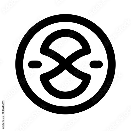 Silhouette infinity time loop icon on transparent background for web and graphic design