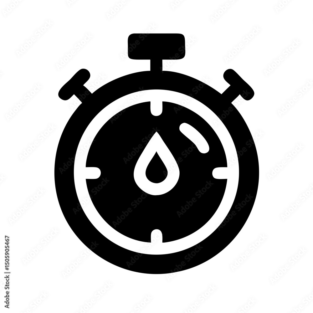 Silhouette sweating stopwatch icon on transparent background for web and graphic design Silhouette sweating stopwatch icon on transparent background for web and graphic design