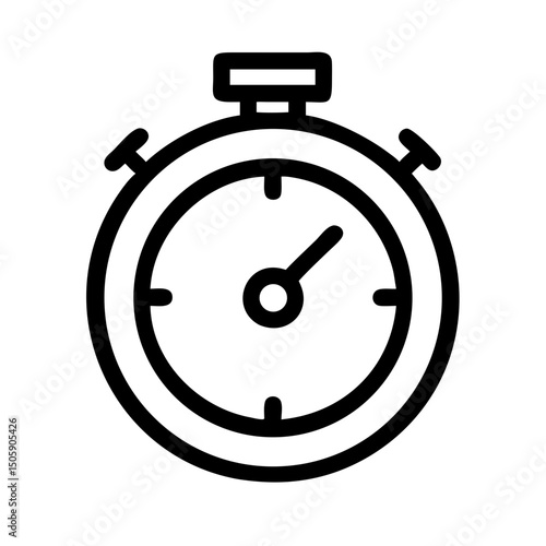 Free Download Silhouette stopwatch line icon on transparent background for web and graphic design - GFXLoad