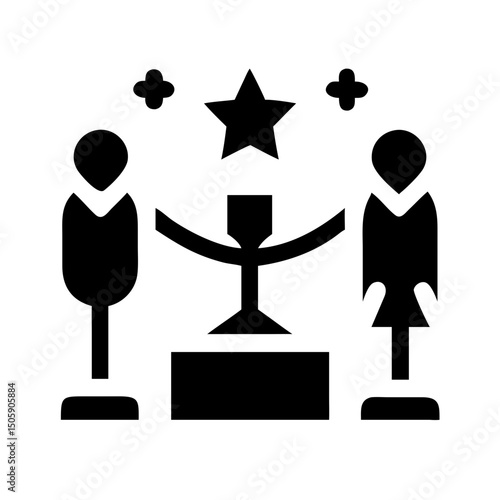Vip celebration silhouette on transparent background for web and graphic design