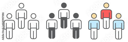 Herd immunity icon collection, social and community, people vector icon set, vector graphics, editable stroke outline sign