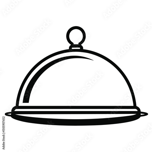  Cloche Dish Cover Vector Icon Outline