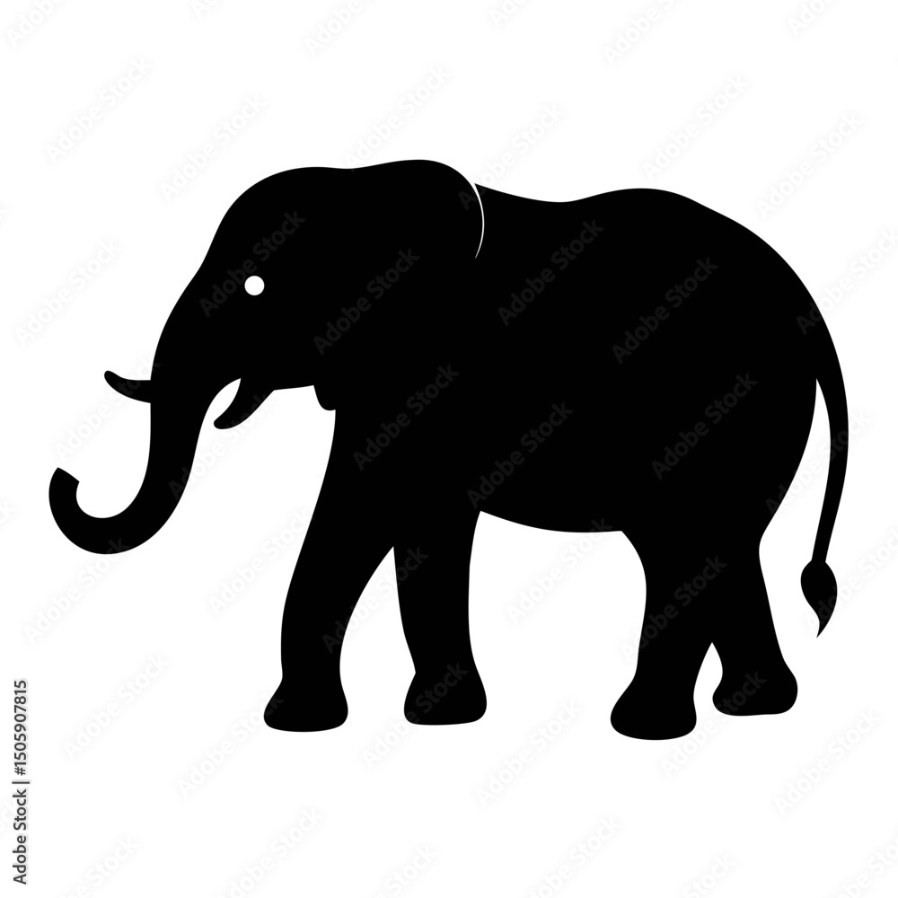 Obraz premium Minimalist Black and white Elephant Silhouette