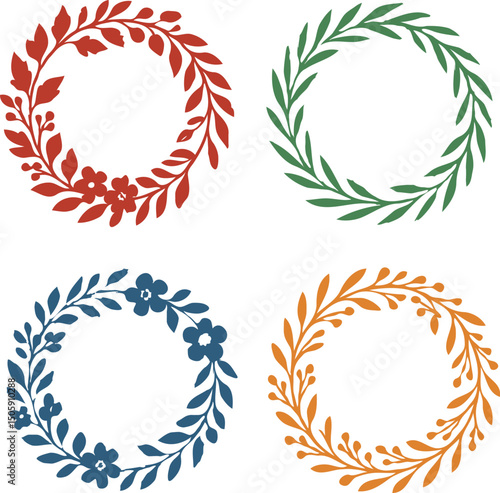 colorful laurel wreath