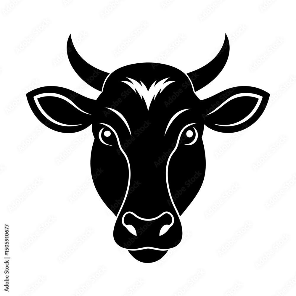 cow head logo silhouette vector art cow head logo silhouette vector art
