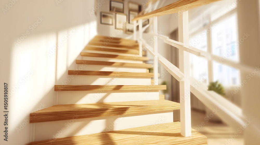 Obraz premium Blurred background of a modern staircase