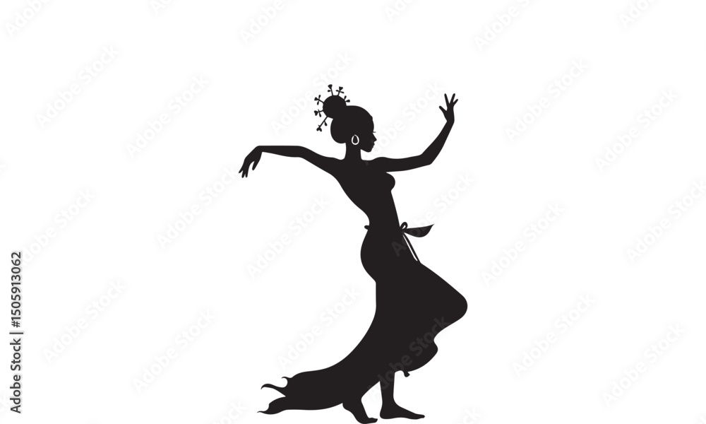 Woman Dancing in Joy Silhouette Woman Dancing in Joy Silhouette