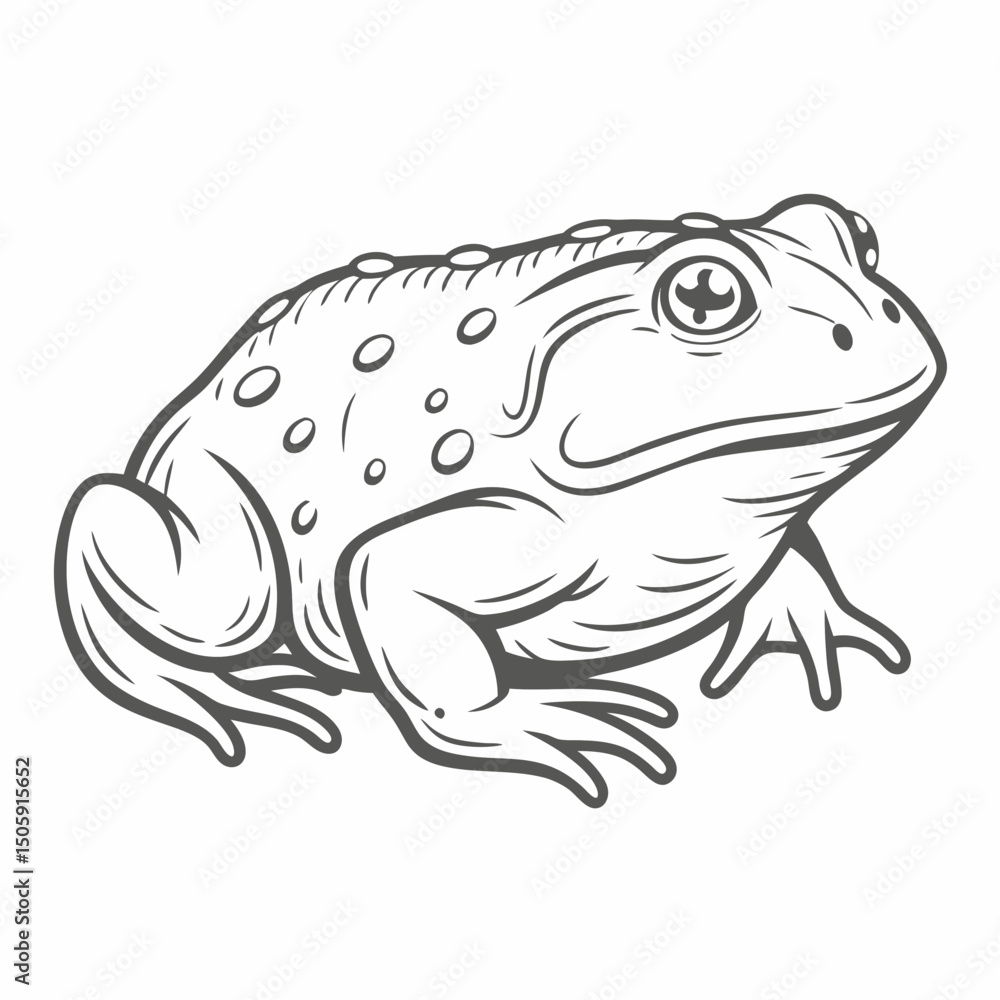 African Bullfrog Line Art Illustration African Bullfrog Line Art Illustration