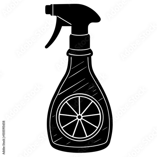 Citrus spray bottle silhouette vector illustration