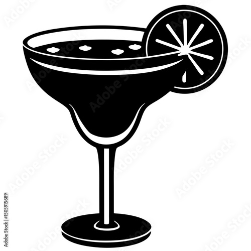 Margarita cocktail splash silhouette vector illustration