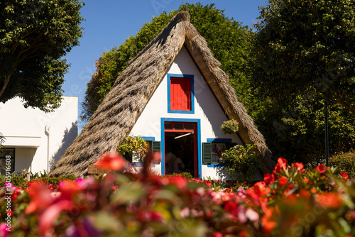 The typical Santana house. Santana, Madeira island, Portugal