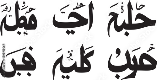 Silhouette Collection Set of Arabic Calligraphy Illustration